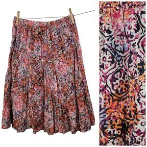 Christopher Bank Skirt Size Large Floral midi Cottagecore Flare romantic Pull On